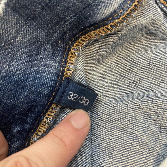 Polo Ralph Lauren Jeans Mens 32 Fits 31x27 Hemmed Distressed Baggy Denim Vintage - Picture 7 of 12